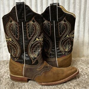 Artillero Botas vintage leather Mexican pointy cowboy boots size 27.5/9.5